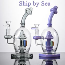 Unique Mushroom Ball Style Hookahs Glass Bongs Showerhead Perc Percolator Water Pipes Bent Type Heady Mouthpiece 14mm Dab Rigs With Bowl Ship By Sea