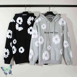 Men's Hoodies Sweatshirts Embroidery Letter Foam Kapok Print Full Men Women Ready Made Fleece Hoodie Sweatshirts T220825