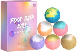 Foot Care Foot Bath Bombs 6 Pack 6 Different Ingredients Feet Spa Bomb Rich Essential Oils for Dry Cracked Tired Sore Feet Elitzia ETH60124