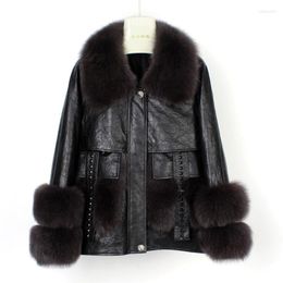 Women's Fur Women Winter Real Coats With Genuine Sheepskin Leather Wholeskin Outwear Luxury Natural JacketWomen's & Faux