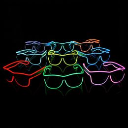Party Masks Neon Glasses Luminous Glasses LED Party Gifts Music Night Atmosphere Supplies Lighting Glow Sunglasses Party Decor Led Glasses 220826