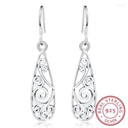 Dangle Earrings Wholesale Personality Fashion Ol Woman Girl Party Wedding Vintage Silver Hollowed 925 Stamp Color Ye261Dangle & Chandelier
