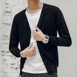 Men's Jackets KKSKY Cardigans Sweater Men VNeck Sweaters Coat Cotton Long Sleeve Loose Solid Button Tops Fit Knitting Casual Men's Clothing LL220826