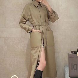 Women's Trench Coats luxury Designer High quality CLASSIC Windbreaker body letter print jacket Loose Belt Female
