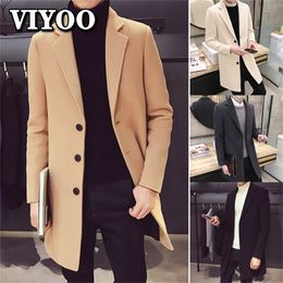 Men's Trench Coats Jacket Men Spring Wool Men Clothing Casual Business Coat Mens Leisure Overcoat Male Punk Coats Windbreaker Jackets for Men 220826