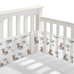 Bed Rails 2pcs/Set Summer Breathable Baby Crib Bumper Safety Crash Babys Bed Bumpers born Bedding Set Rails Anti Fall Down 340/160x30cm 220826