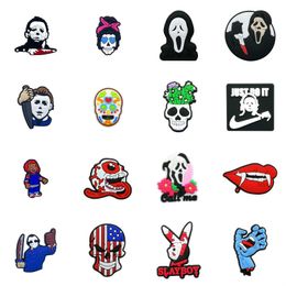 moq 20pcs horror movie halloween custom silicone straw toppers cover charms buddies DIY decorative 8mm straw party supplies gift