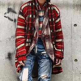 Men's Jackets Plus Size Knitted Long Sleeve Men Casual Loose Cardigan Autumn Winter Open Front Plaid Printed Cardigan Sweater Outerwear LLL220826