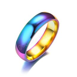 Band Rings Rainbow Color Stainless Steel Rings Women Fashion Jewelry Wholesale