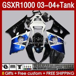 OEM Fairings & Tank For SUZUKI GSXR-1000 K 3 GSX R1000 GSXR 1000 CC 03-04 Body 147No.30 1000CC GSXR1000 K3 03 04 GSX-R1000 2003 2004 Injection mold Fairing kit blue stock