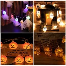 Other Festive Party Supplies 1.5m 10Led Halloween Pumpkin Ghost Skeletons Bat Spider Led Light String Festival Home Bar Decor Ornament 220826