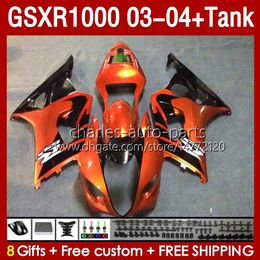 Injection Mould Fairings For SUZUKI GSXR1000 GSXR-1000 K 3 GSX R1000 GSXR 1000 CC K3 03 04 Body 147No.66 GSX-R1000 2003 2004 1000CC 2003-2004 OEM Fairing & Tank orange stock