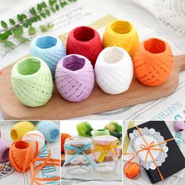 Other Festive Party Supplies 1 Roll 20 Metres CAKE COOKIE raffia ribbon paper rope palm packaging rope decorations baking box packing party candy gifts 220826