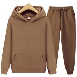 Men's Hoodies Sweatshirts ladies casual wear suit sportswear solid color pullover pants autumn and winter fashion 220826