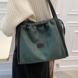 Evening Bags Matte Women Shoulder Bag Green Pu Leather Handbag Ladies Large Capacity Drawstring Tote Female Vintage Suede Hobo Hand