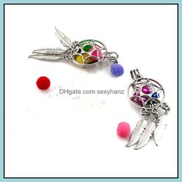 Pendant Necklaces Color Mixing Random New Fashion Vintage Dream Catcher Pearl Necklace Oyster Venonat Womens For Gift Wholesale Drop Dhuax