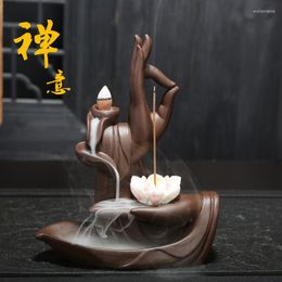 Fragrance Lamps Crafts Decoration Creative Tea Set Accessories Purple Sand Bergamot Backflow Incense Burner Zen