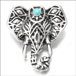 Components Alloy Elephant Head Snap Button Jewellery 18Mm Metal Snaps Buttons Fit Bracelet Bangle Noosa H15 Drop Delivery 2021 Findings Dhoqy