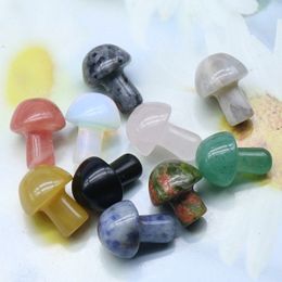 Garden Decorations Crystal Stone Mini Mushroom Fish Tank Decoration Home Desktop Decorations Handicraft Ornaments Mix Colour TH0185