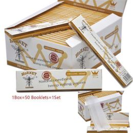smoking papers UK - 1Box 50 Booklets Set 110mm Tobacco Smoking Cigarette Rolling Paper Booklet Roll Cigarettes Papers Classic Native Imitation Raw Paper243l