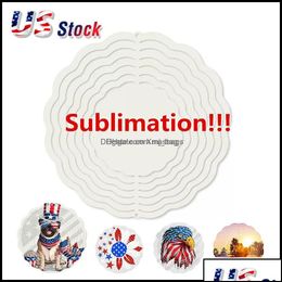 Christmas Decorations Festive Party Supplies Home Garden 2023 10 Inch Blank Sublimation Wind Spinner Sublimat Metal Painting Dhzta Dr Dhwsc