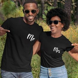Men's T Shirts Letter Printing Couple Clothes Valentines Day Fashion Short Sleeve Unisex Cotton Clothing Loose Top