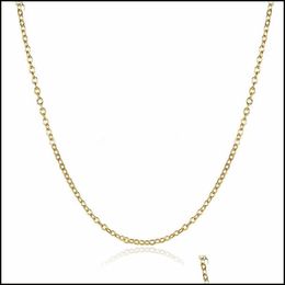 Chains High Quality 18K Gold Stainless Steel Fashion 45And5Cm Thin Link Necklaces Diy Pendant Fine Jewellery For Women Girls Drop Deliv Dhr1X