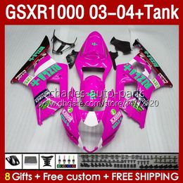 OEM Fairings For SUZUKI GSXR-1000 K 3 GSXR 1000 CC K3 03 04 Bodys 147No.150 GSX-R1000 1000CC GSXR1000 03-04 GSX R1000 2003 2004 Injection mold Fairing & Tank pink factory