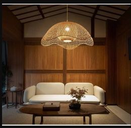 New Handmade Bamboo Lamps Wooden Chinese Japanese Asia Style Kitchen Hotel Restaurant Dinning Room Living Pendant Lamp Chandelier