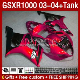 OEM Fairings For SUZUKI GSXR-1000 K 3 GSXR 1000 CC K3 03 04 Bodys 147No.176 GSX-R1000 1000CC GSXR1000 03-04 GSX R1000 2003 2004 Injection Mould Fairing & Tank pearl red blk