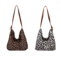 Evening Bags Women Lady Girl Canvas Leopard Handbag Shoulder Bag Large Capacity Satchel Student Tote Purse G5AE