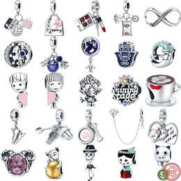 925 Silver bead fit Charms Pandora Charm Bracelet Boy Girl Space Astronaut Hourglass Shopping Bag charmes ciondoli DIY Fine Beads Jewellery