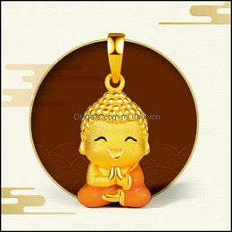 Pendant Necklaces Gold Buddha Buddhism Necklace For Women Men Jewellery Sand Chains Drop Delivery 2021 Pendants Mjfashion Dhvka