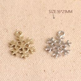 Pendant Necklaces Wholesale 10PCs 16 21MM Dull Silver Gold Color Plated Alloy Snowflake Charms DIY Jewelry Findings Metal Bracelet Earring