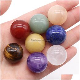 Loose Gemstones 10Pcs 20Mm Gemstone Spheres For Diy Making Jewelry No-Drilled Hole Reiki Healing Energy Stone Crysta Balls Round Bead Dh738
