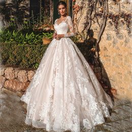 Ball Gown Dresses Crystals Backless Lace Boho Wedding Dress Zuhair Murad Vintage Bridal Gowns 403