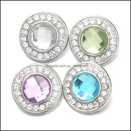 Components Snap Button Jewellery Component Rhinestone Round 18Mm Metal Snaps Buttons Fit Bracelet Bangle Noosa N025 Drop Delivery 2021 Dhphx