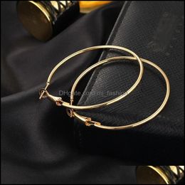 mens 14k gold earrings NZ - Hoop Hie Gold Earrings 6 Pairs Set Round Set For Woman Party Ladies Ear Jewelry 14K Rose Mens Big Drop Delivery 2021 Mjfashion Dhabh
