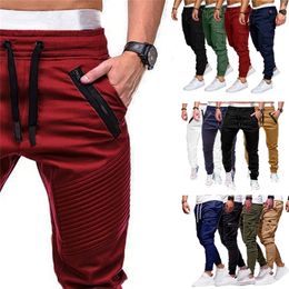 Erkek pantolon moda kargo rahat düz renkler çok cep pantolon artı beden joggers eşofmanları birden fazla stil seçilebilir 220827