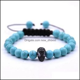 Beaded Strands Adjustable Bracelet Lava Stone Essential Oil Diffuser Braided Rope Yoga Mens And Womens Drop Delivery 2021 Jewellery Bra Dhfbm
