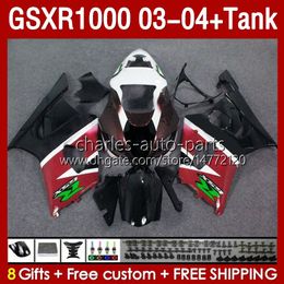 OEM Fairings For SUZUKI GSXR-1000 K 3 GSXR 1000 CC K3 03 04 Bodys 147No.156 GSX-R1000 1000CC GSXR1000 03-04 GSX R1000 2003 2004 Injection mold Fairing & Tank red stock