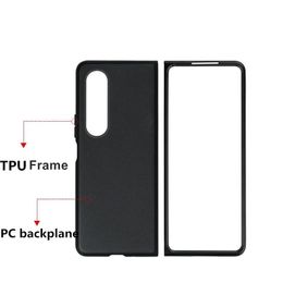 Phone Cases For Samsung Z Fold 4 Black Shockproof Back Covers Matte Texture Cover