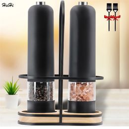 Mills Electric Pepper Mill Automatic Salt Pepper Grinder With Led Light Adjustable Coarseness For Spices Kitchen Utensils And Gadgets 220827