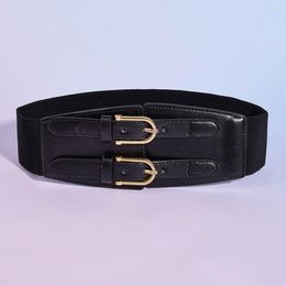Belts Gothic Solid Colour Lift Up Female Waist Corset Wide Faux Leather Belt Women Fashion Slimming Waistband Elastic Corsets Y1QD