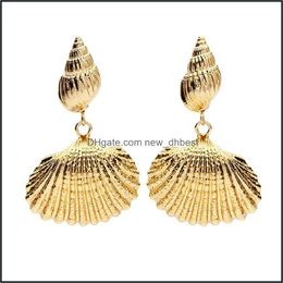Dangle Chandelier Shell Earrings Statement Alloy Metal Mermaid Scallop Sea Beach Jewelry Gift Drop Delivery 2021 Dhseller2010 Dhob7
