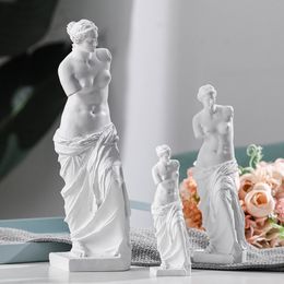 Decorative Objects Figurines Resin De Milo Statue Nude Aphrodite Sculpture Home Decor Greek Mythology Goddess Figurine Art Living Room Study Decoration 220827