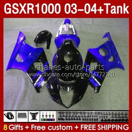 OEM Fairings For SUZUKI GSXR-1000 K 3 GSXR 1000 CC K3 03 04 Bodys 147No.169 blue stock GSX-R1000 1000CC GSXR1000 03-04 GSX R1000 2003 2004 Injection mold Fairing & Tank