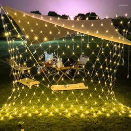 Strings Christmas Light Outdoor Garden Decorative LED Net Mesh Fairy String AC 110V 220V Bedroom Window Curtain Wedding Decoration