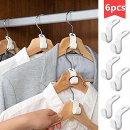 Hooks 6pcs Multi-function Stack Hanger Hook Wardrobe Space-saving Coat Plastic Closet Rack Bedroom Storage Organiser