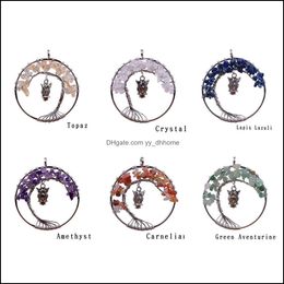 Pendant Necklaces Owl Men And Women Fashion Rainbow 7 Chakras Quartz Necklace Mticolor Natural Stone Drop Delivery 2021 Jewelry Pendan Dhis0